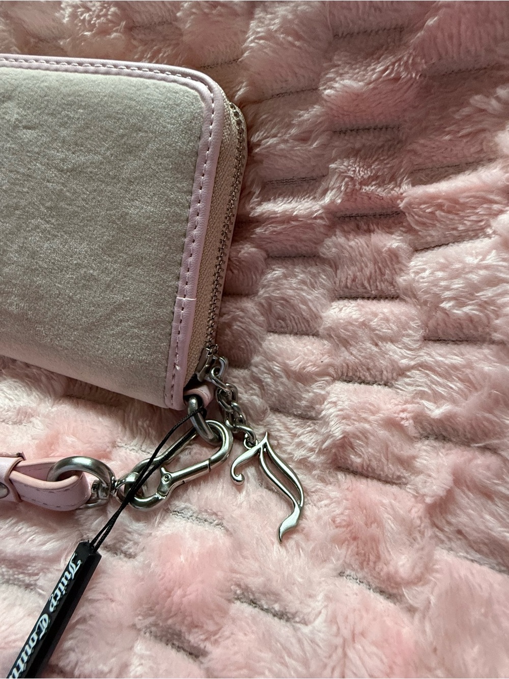 Juicy Couture UK Long Wallet Beige / Pink **Born In Glamorous USA** design! NWT! - Picture 7 of 10